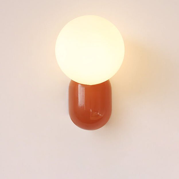 Applique murale globe en verre, base en résine, luminaire câblé G9 pour chambres
