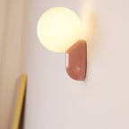 Applique murale globe en verre, base en résine, luminaire câblé G9 pour chambres
