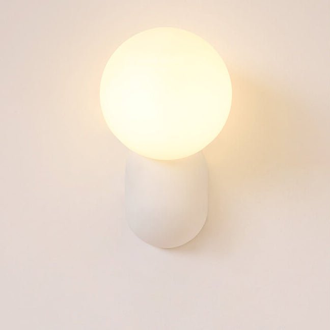 Applique murale globe en verre, base en résine, luminaire câblé G9 pour chambres