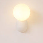 Applique murale globe en verre, base en résine, luminaire câblé G9 pour chambres