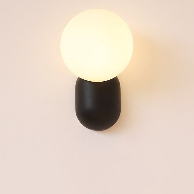 Applique murale globe en verre, base en résine, luminaire câblé G9 pour chambres