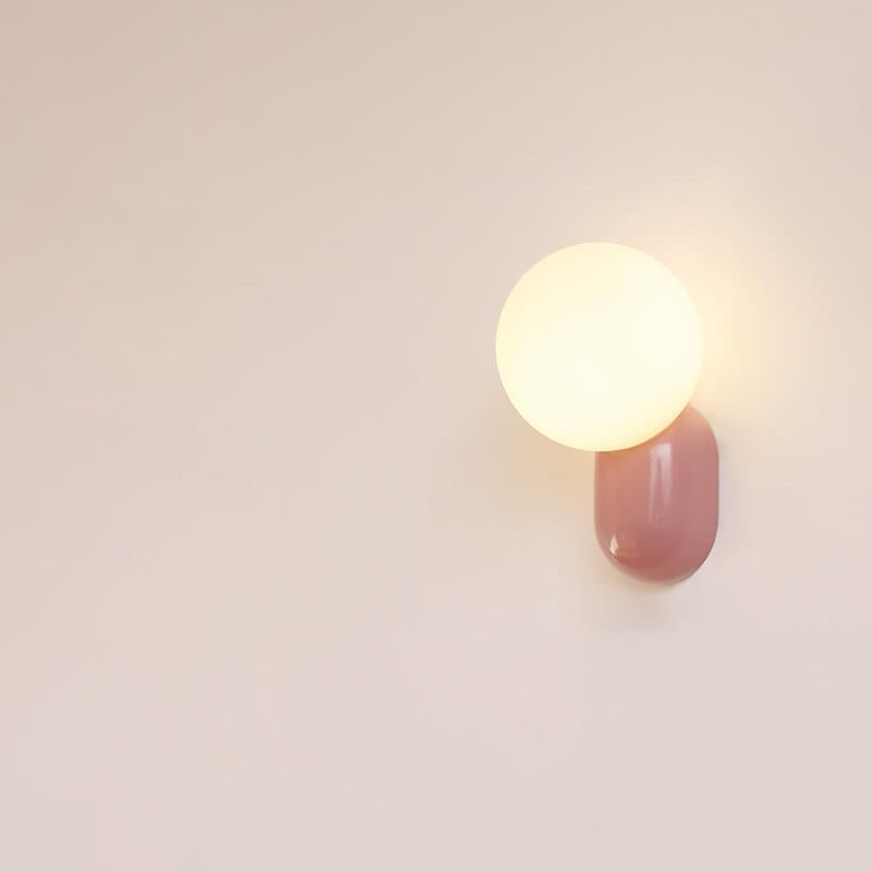 Applique murale globe en verre, base en résine, luminaire câblé G9 pour chambres