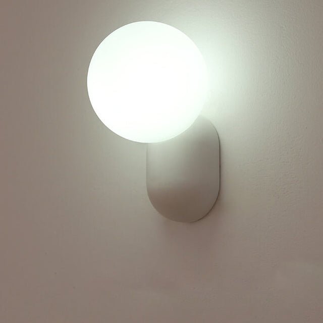 Applique murale globe en verre, base en résine, luminaire câblé G9 pour chambres