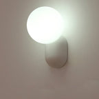 Applique murale globe en verre, base en résine, luminaire câblé G9 pour chambres