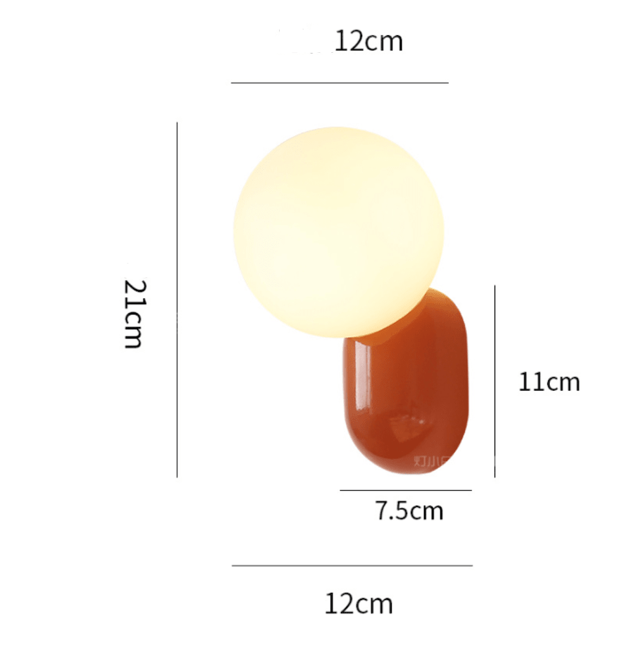 Applique murale globe en verre, base en résine, luminaire câblé G9 pour chambres