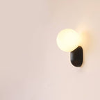 Applique murale globe en verre, base en résine, luminaire câblé G9 pour chambres