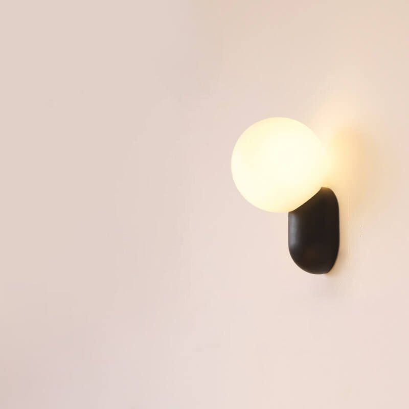 Applique murale globe en verre, base en résine, luminaire câblé G9 pour chambres