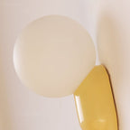 Applique murale globe en verre, base en résine, luminaire câblé G9 pour chambres