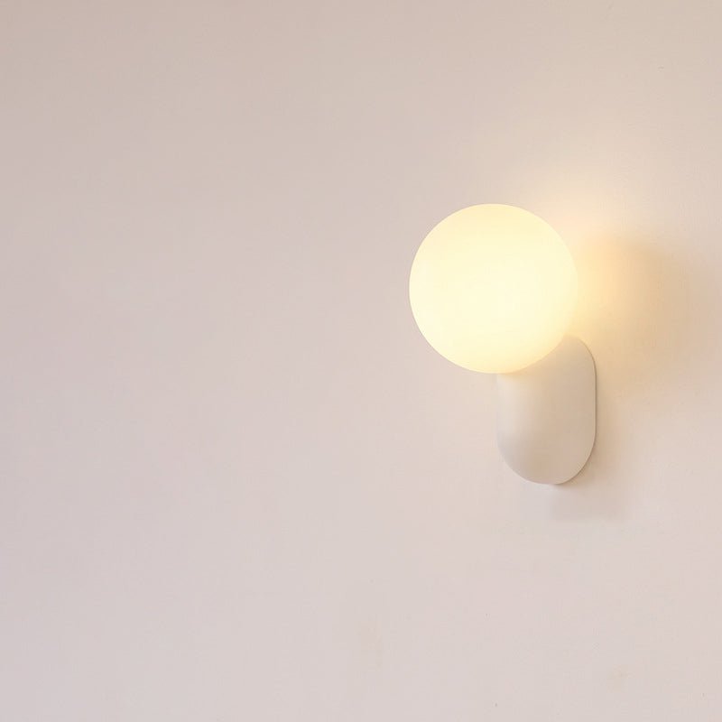 Applique murale globe en verre, base en résine, luminaire câblé G9 pour chambres