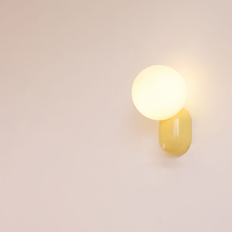 Applique murale globe en verre, base en résine, luminaire câblé G9 pour chambres