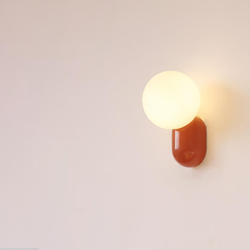 Applique murale globe en verre, base en résine, luminaire câblé G9 pour chambres