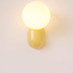 Applique murale globe en verre, base en résine, luminaire câblé G9 pour chambres