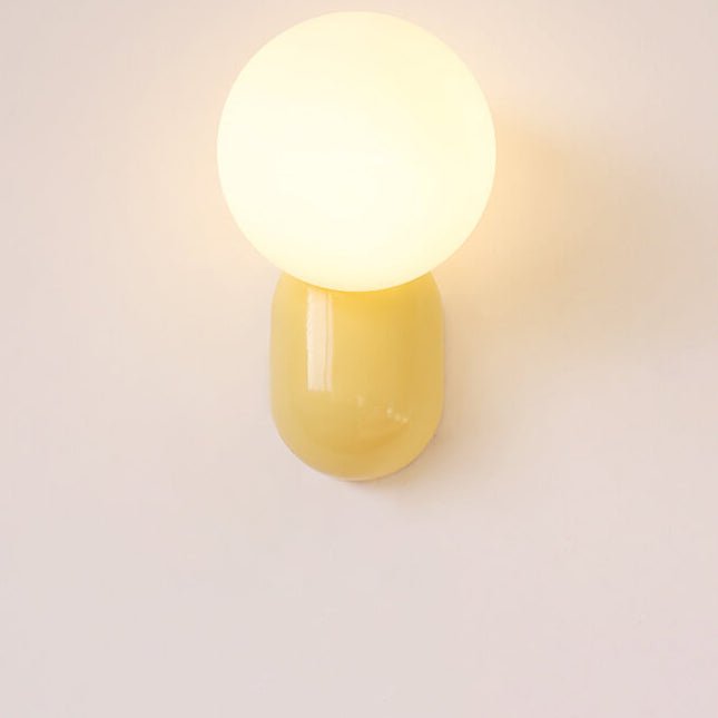Applique murale globe en verre, base en résine, luminaire câblé G9 pour chambres