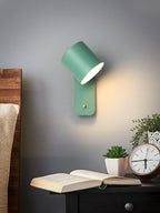 Jernvegglampe, roterende sylinderhode, E27-pære, moderne minimalistisk