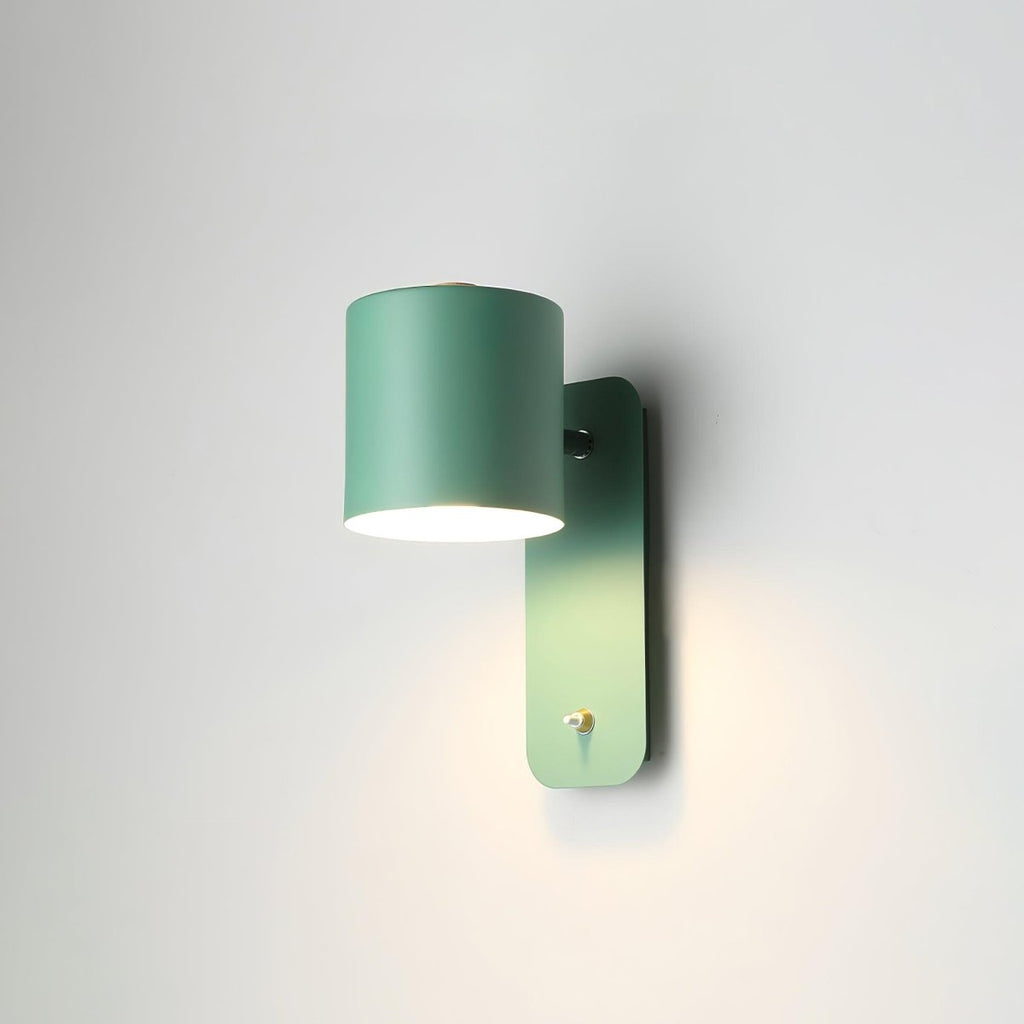 Jernvegglampe, roterende sylinderhode, E27-pære, moderne minimalistisk