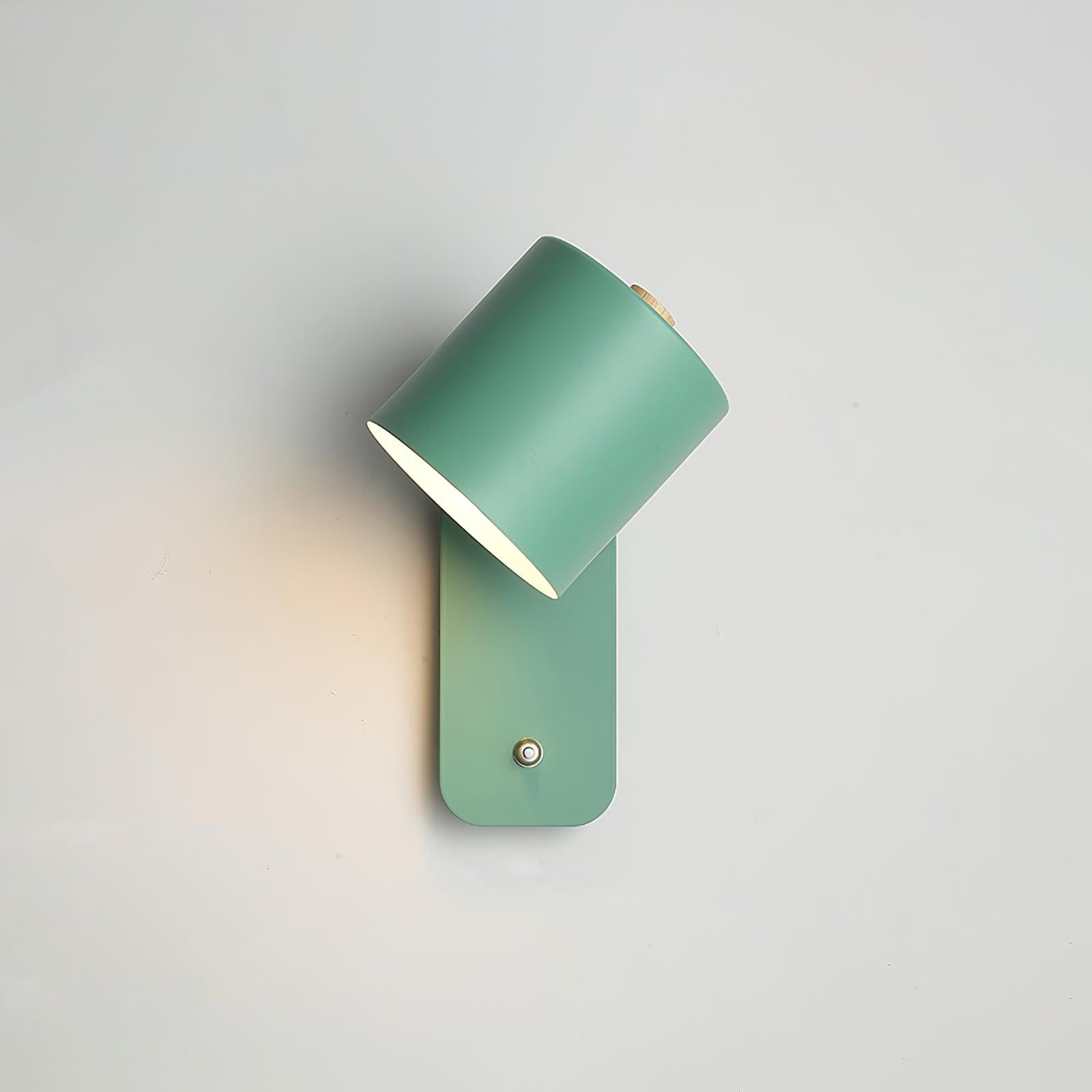 Jernvegglampe, roterende sylinderhode, E27-pære, moderne minimalistisk