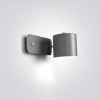 Jernvegglampe, roterende sylinderhode, E27-pære, moderne minimalistisk