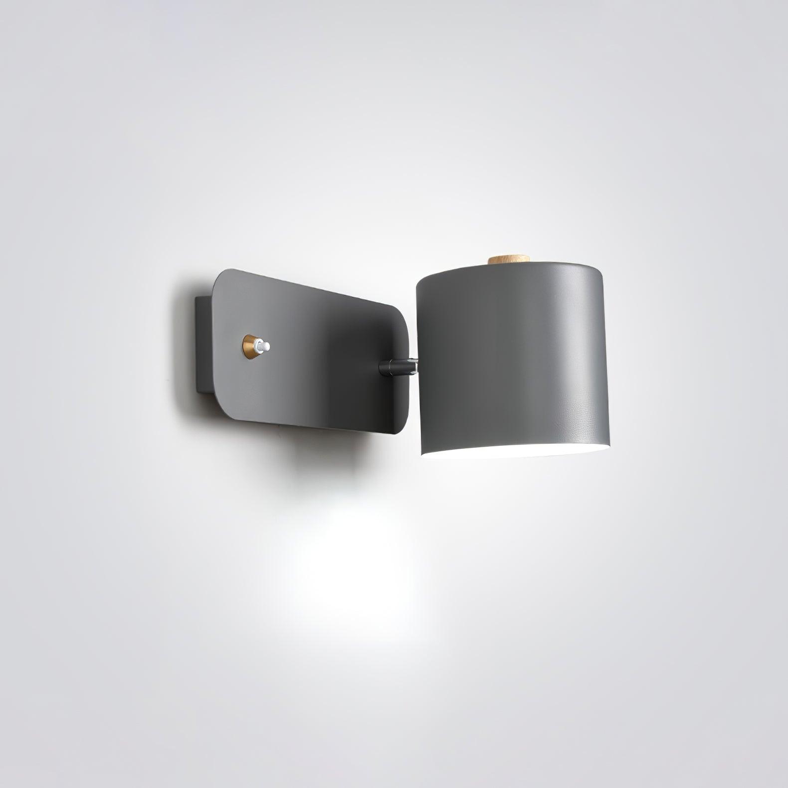 Jernvegglampe, roterende sylinderhode, E27-pære, moderne minimalistisk