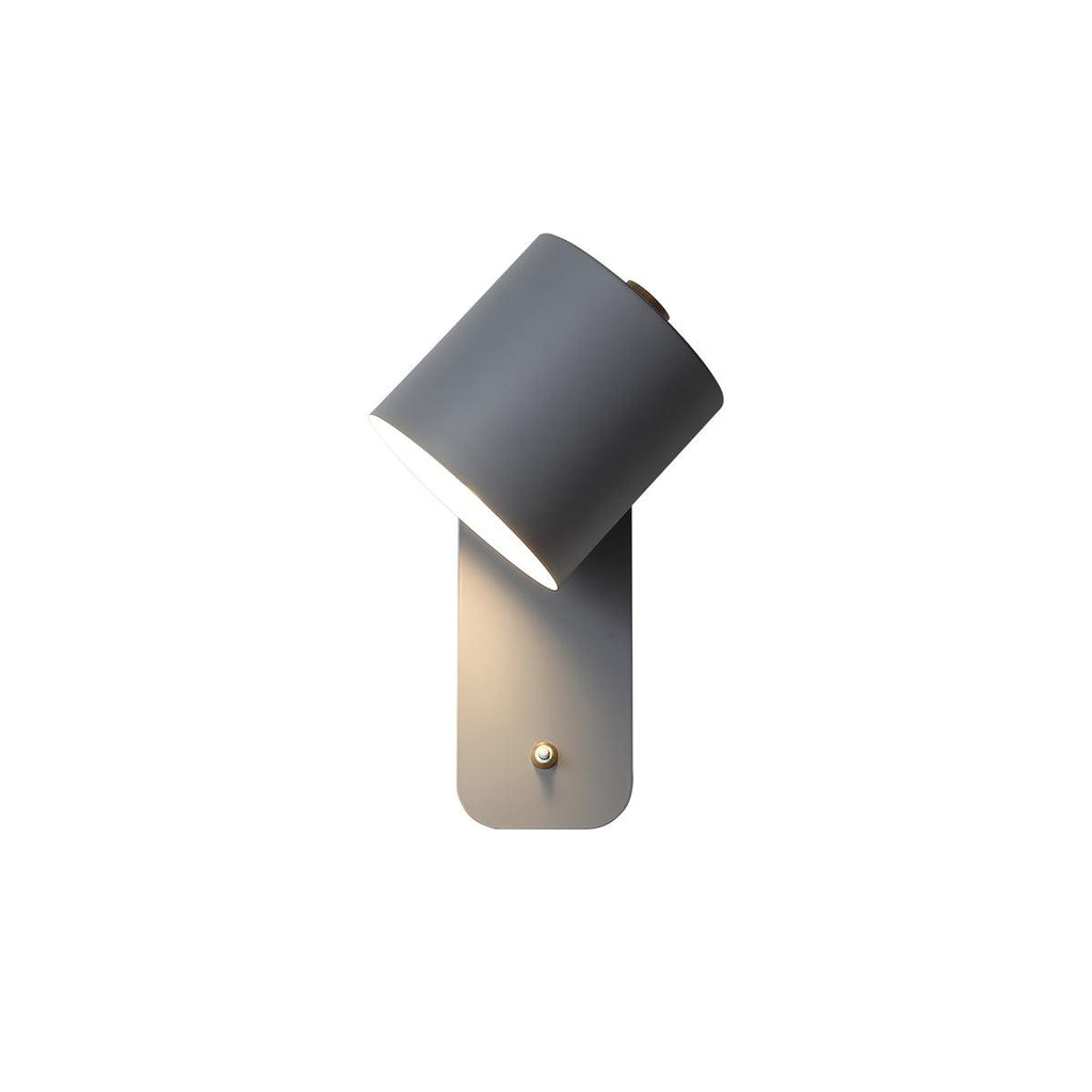 Jernvegglampe, roterende sylinderhode, E27-pære, moderne minimalistisk
