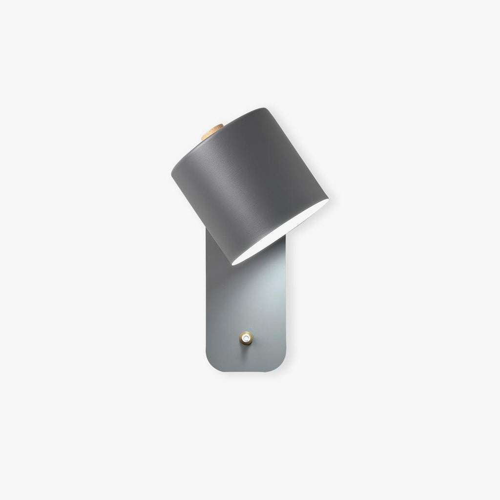 Jernvegglampe, roterende sylinderhode, E27-pære, moderne minimalistisk