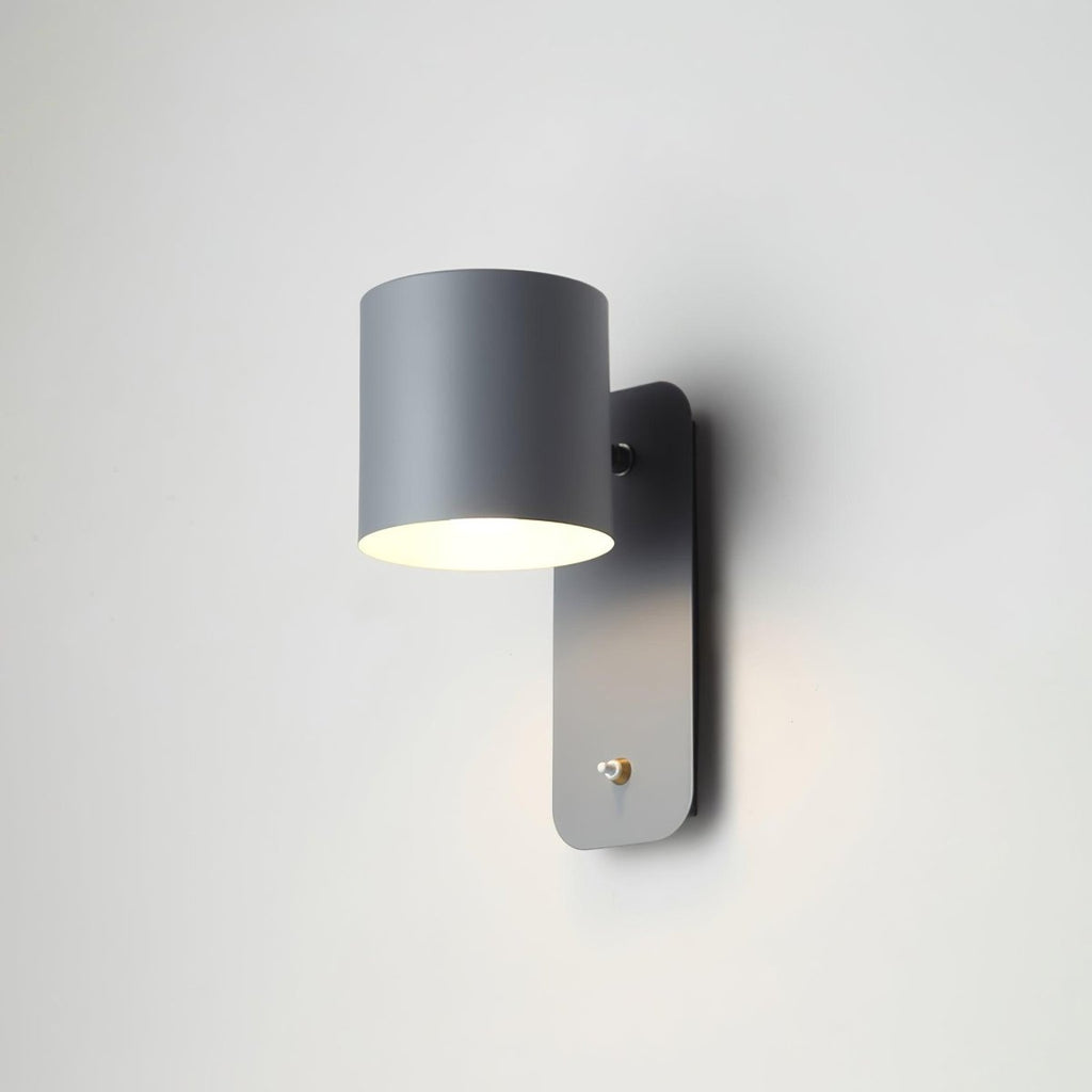 Jernvegglampe, roterende sylinderhode, E27-pære, moderne minimalistisk