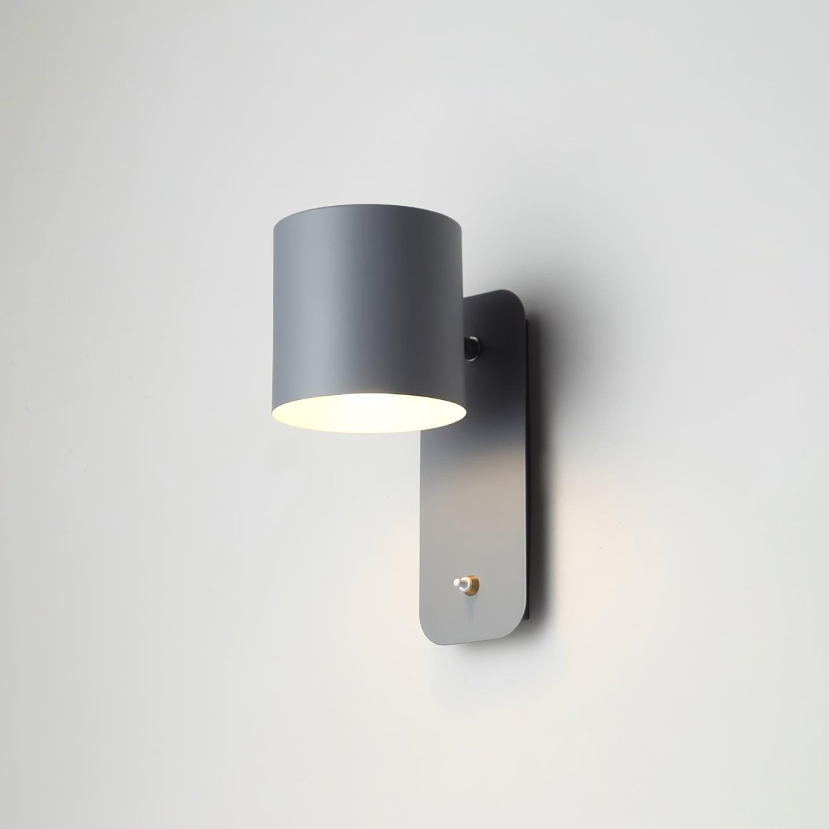Jernvegglampe, roterende sylinderhode, E27-pære, moderne minimalistisk