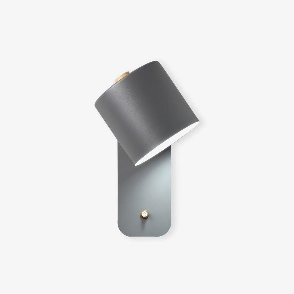 Jernvegglampe, roterende sylinderhode, E27-pære, moderne minimalistisk
