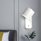 Jernvegglampe, roterende sylinderhode, E27-pære, moderne minimalistisk