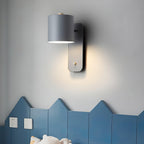 Jernvegglampe, roterende sylinderhode, E27-pære, moderne minimalistisk