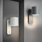 Jernvegglampe, roterende sylinderhode, E27-pære, moderne minimalistisk