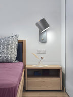 Jernvegglampe, roterende sylinderhode, E27-pære, moderne minimalistisk
