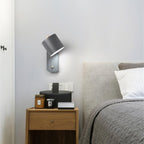 Jernvegglampe, roterende sylinderhode, E27-pære, moderne minimalistisk