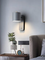 Jernvegglampe, roterende sylinderhode, E27-pære, moderne minimalistisk
