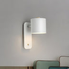 Jernvegglampe, roterende sylinderhode, E27-pære, moderne minimalistisk