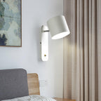Jernvegglampe, roterende sylinderhode, E27-pære, moderne minimalistisk