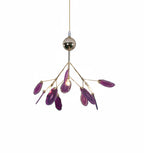 Agate chandelier suspended in a styled interior