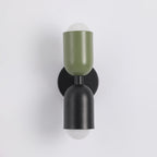 Double-Headed Wall Light, Colorful Painted Metal Shades, E26 LED Included
