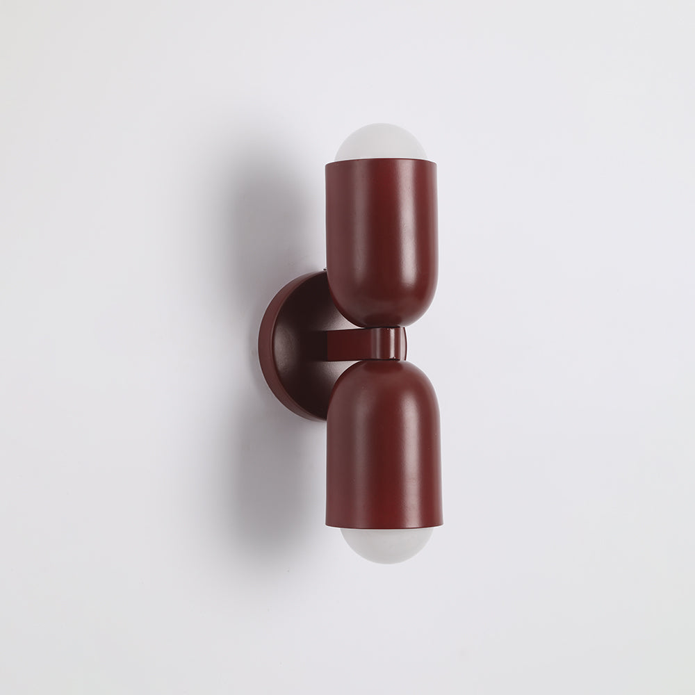 Double-Headed Wall Light, Colorful Painted Metal Shades, E26 LED Included