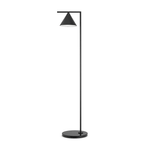 Captain Flint Floor Lamp, Carrara Marble Base, Spinning Opal Cone, E26/E27