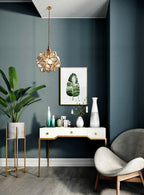 Transparent glass petal pendant light diffusing soft light