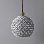 Ceramic Dome Pendant Light, Metal Frame, White or Blue, Kitchen Island Ready