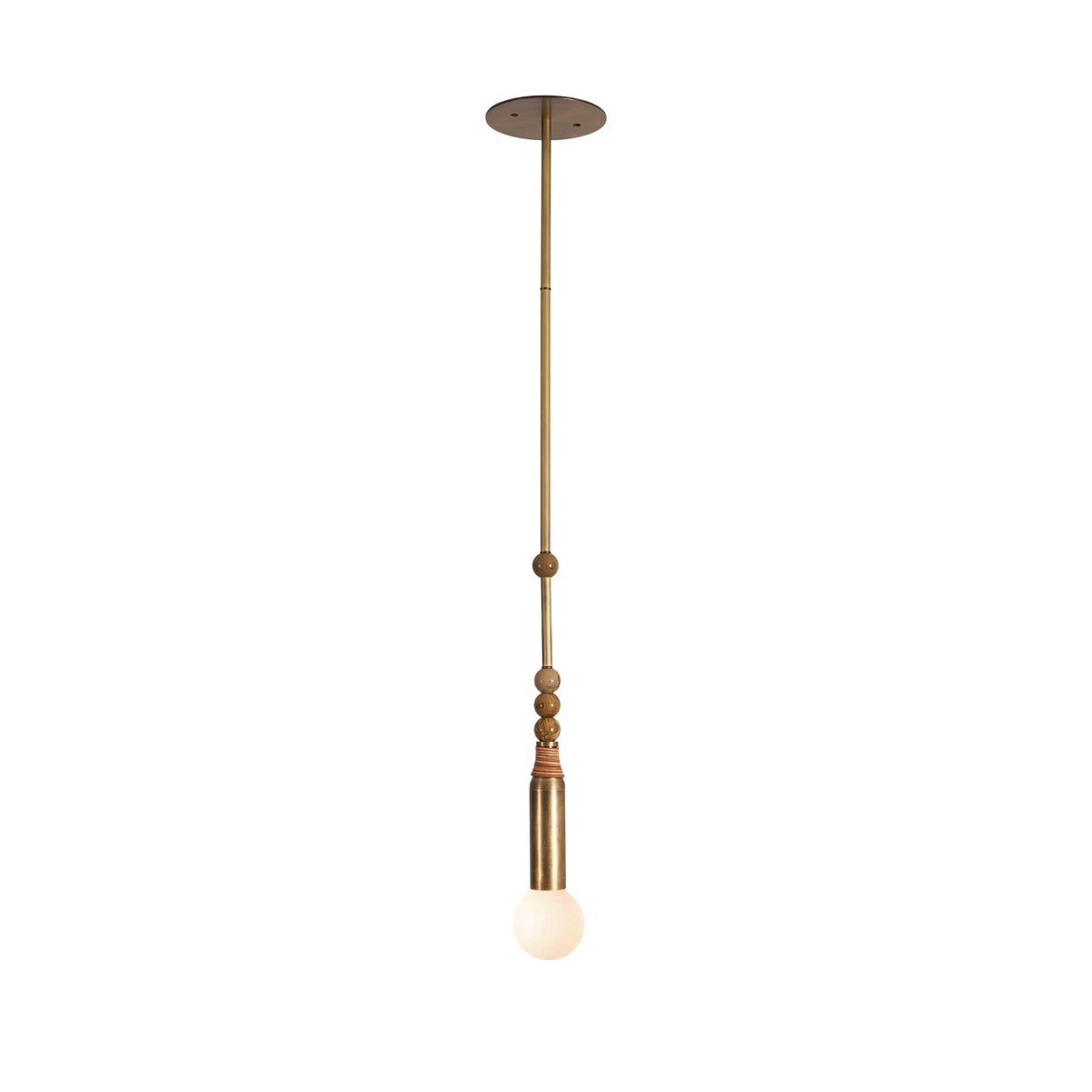 Another studio view of the Clérachic marble-bead pendant light against a plain, softly lit backdrop.