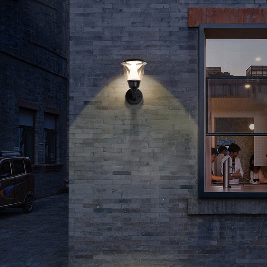 Aluminum Outdoor Wall Sconce With Cone Shade, Briana Minimalist Light