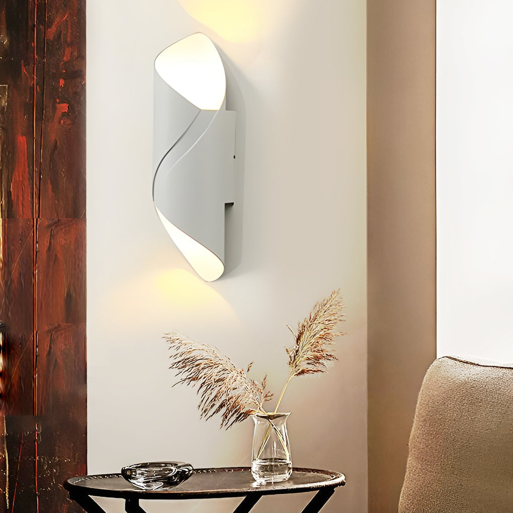 Glass Wall Sconce With LED Light, Indoor Outdoor Modern Fixture