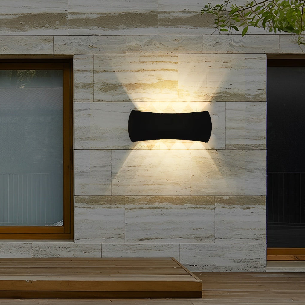 Luz de Parede Exterior Up-Down, Arandela LED Moderna em Alumínio Preto ou Branco