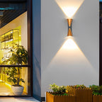 Modern Aluminum Outdoor Wall Lamp With Warm LED Glow, IP65 Waterproof
