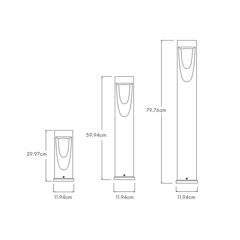 Searchy aluminium pullertlampe, minimalistisk nordisk utendørs stolpelampe