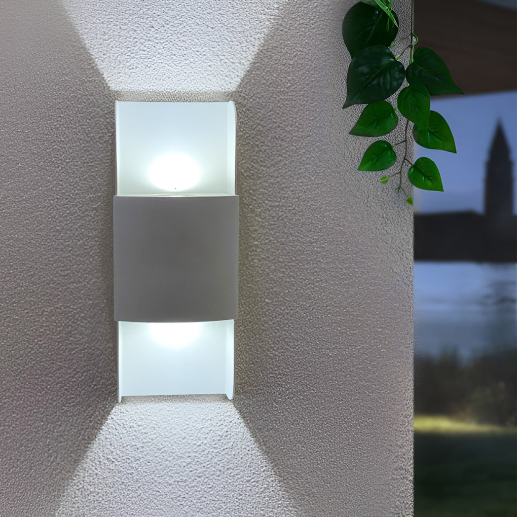 Aluminum Outdoor Wall Lamp, Warm-White COB LED, Glass Shade, 4 Finishes