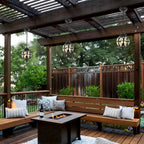 Adjustable Chain Outdoor Pendant Light With Heat-Resistant Glass Shade