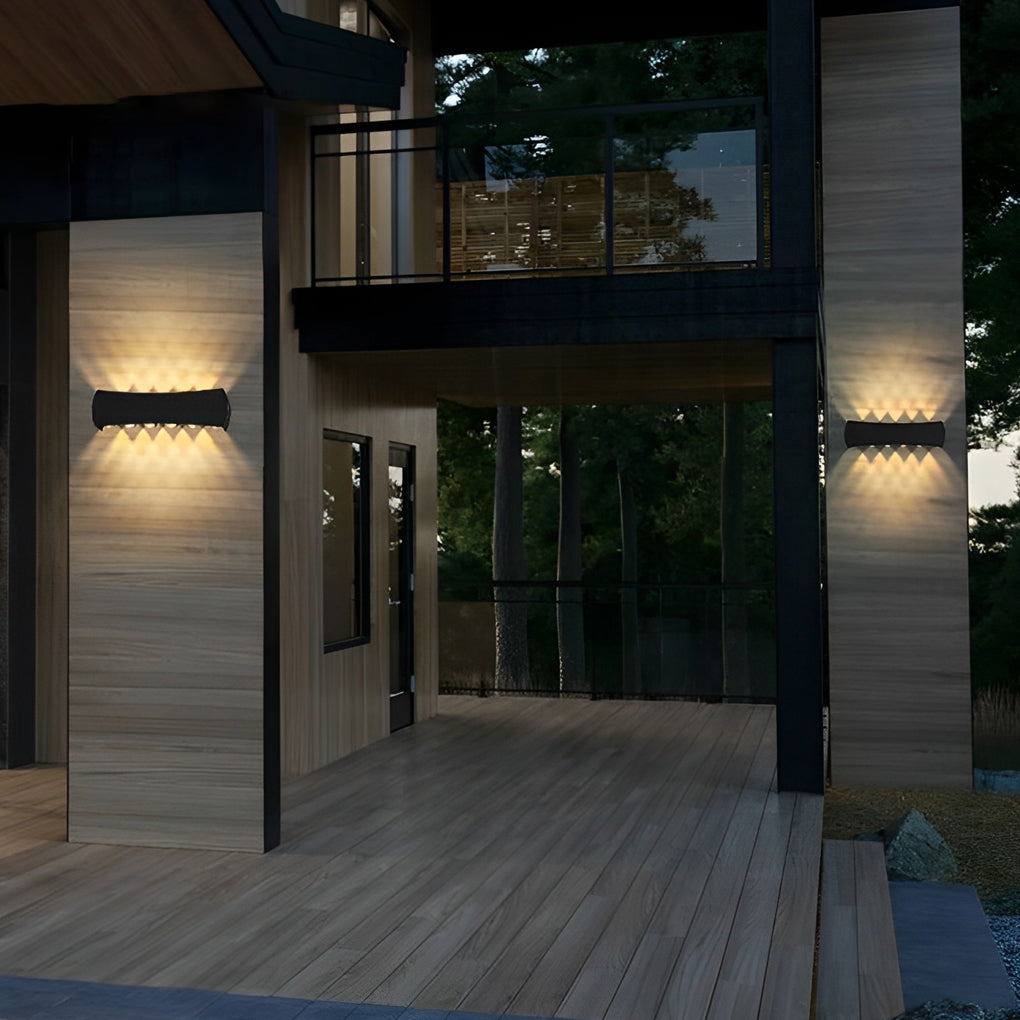 Luz de Parede Exterior Up-Down, Arandela LED Moderna em Alumínio Preto ou Branco